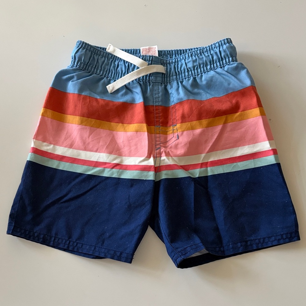 EUC Cat & Jack Colorful Striped Swim Shorts 5T